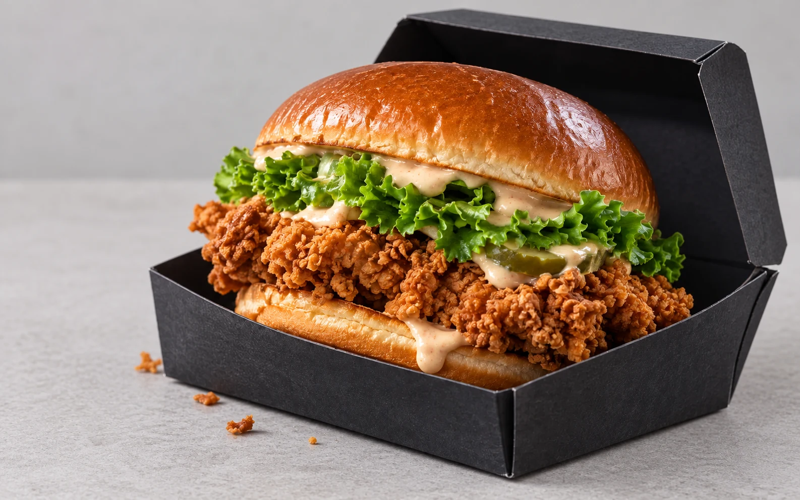 Chicken burger in an everyday photo